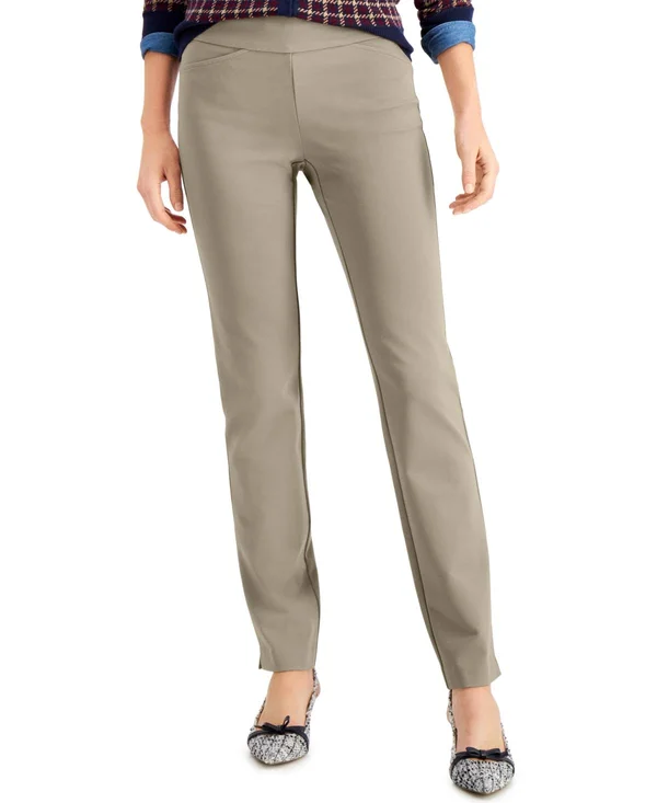 Charter Club Pull-On Ponte-Knit Pants, Created for Macy&s - Sedona Dust
