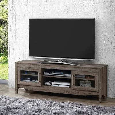 Techni Mobili Grey Driftwood TV Stand Red Barrel Studio