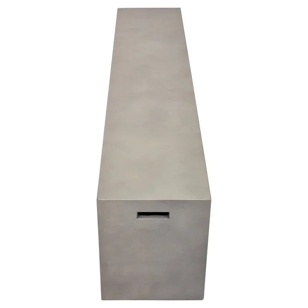 Lydia Modern Classic Grey Concrete Outdoor Bench, Dark Grey, Stone/Concrete, Kathy Kuo Home