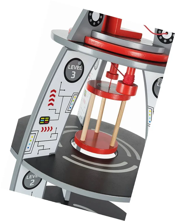 Pidoko Kids Space Ship Rocket Center - Includes Astronauts and Accessories - Wooden Doll House Station Playset - Spaceship Toys, 32.0" x 16.0" x 16.0"