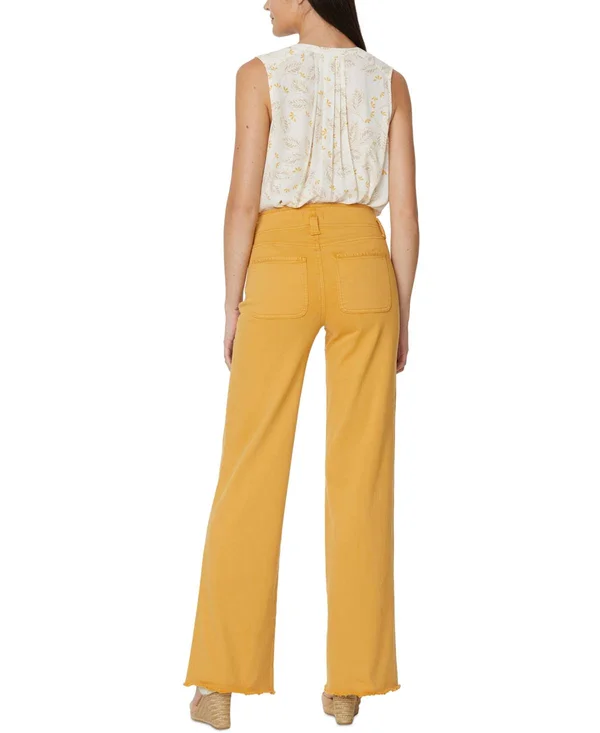 Nydj Teresa Wide-Leg Frayed-Hem Jeans - Golden Blossom