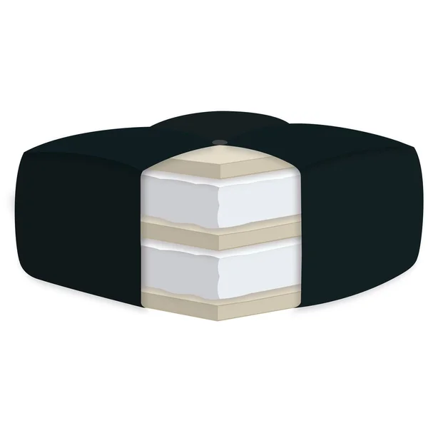 AJD Home 6x22 Queen Double Certipur US Certified Foam Futon in Black