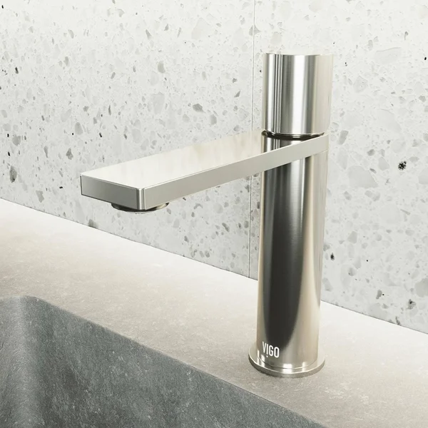 Vigo Halsey Single Hole Single-Handle Bathroom Faucet in Brushed Nickel