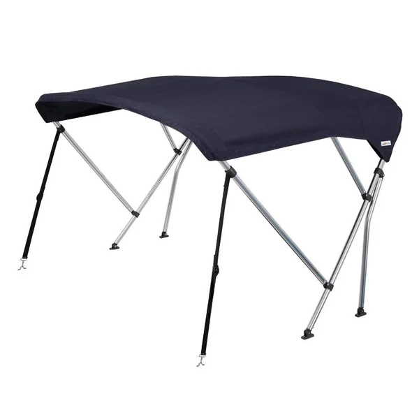 Oceansouth Premium 3 Bow Bimini Top with Rear Support Poles - Available in Blue, Black or Grey and in Five Different Sizes