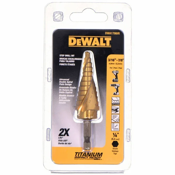 Dewalt Dwa1786ir 3/16x22 - 7/8x22 Impact Ready Step Drill Bit