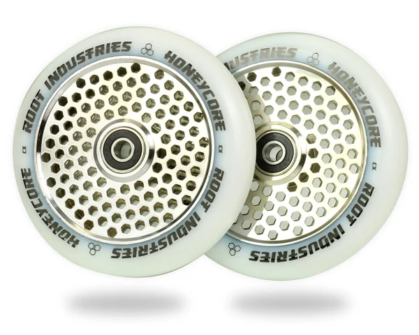 Root Industries 120mm Honeycore Wheels - White/Mirror