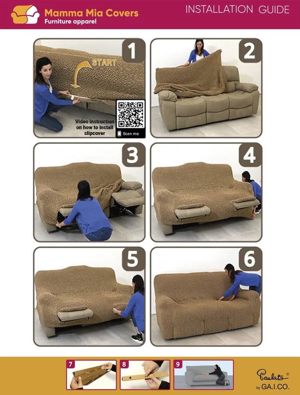3 Seater Recliner Slipcover - Microfibra Collection