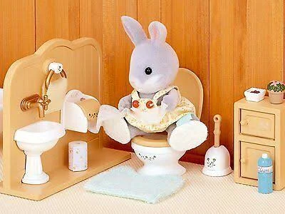 Sylvanian Families - Set Toilet Bathroom Complete Dolls Toy Girls Novelty