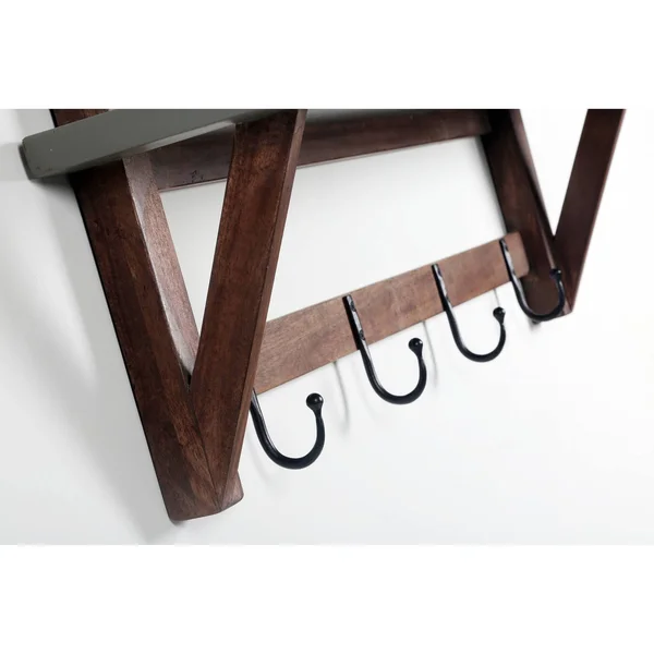 Alaterre Furniture Brookside 40x22 Concrete-Top Wood Entryway Coat Hook