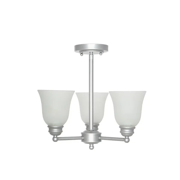 3-Light Semi-Flushmount - Silver