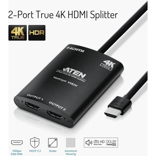 Aten VS82H 2-Port True 4K HDMI Splitter