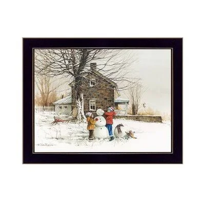 The Joy of Snow by John Rossini - Picture Frame Painting Print on Paper The Holiday Aisle Frame Color: Black - Size: 14x22 H x 18
