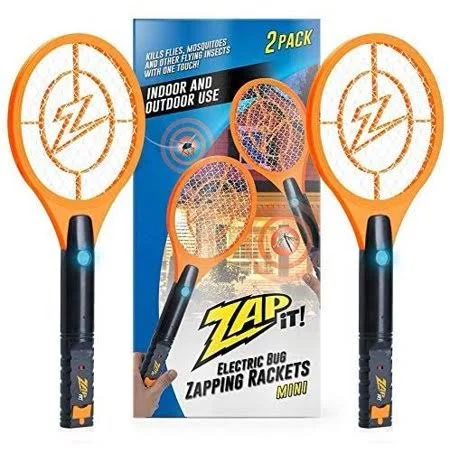 Zap It! Bug Zapper Twin Pack - Rechargeable Mosquito - Fly Killer and Bug Zapper Racket - 4, 000 Volt - USB Charging, Super-Bright