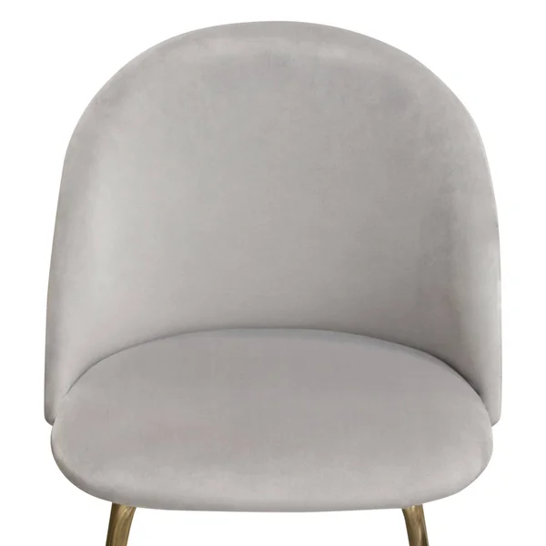 Diamond Sofa Lilly Set of (2) Bar Height Chairs in Grey Velvet w/ Brushed Gold Metal Legs