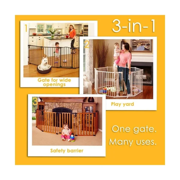 North States 3-in-1 Arched Decor Extra Wide Gate - Matte Bronze, 144x22