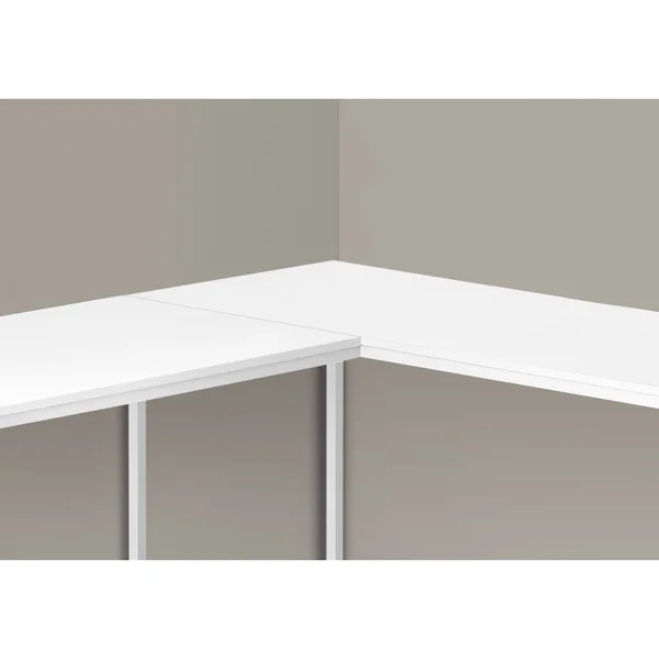 Monarch Computer Desk - 58x22L - White Top, White Metal Corner