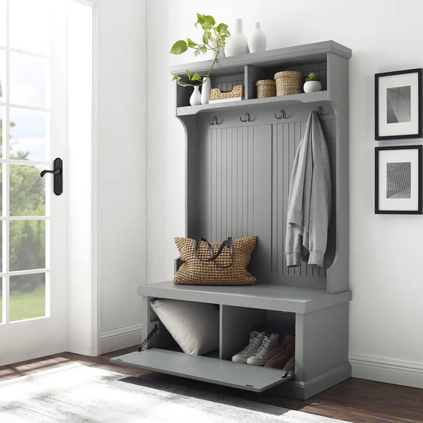 Crosley Seaside Hall Tree Distressed Gray