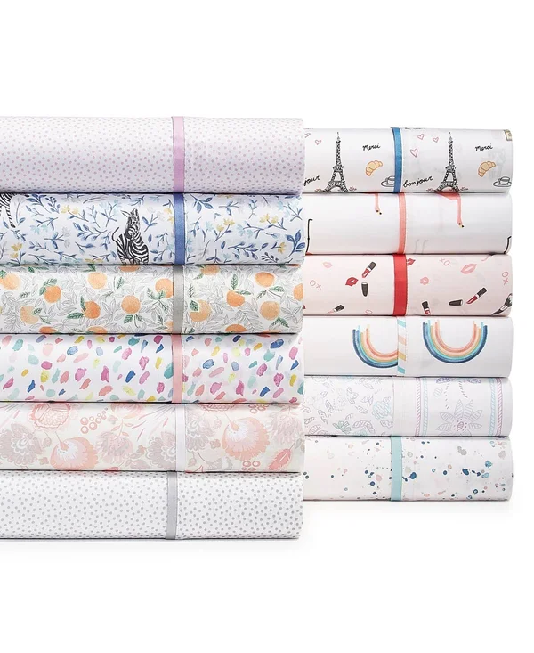 Whim by Martha Stewart Collection Novelty Print Full 4-pc Sheet Set, 250 Thread Count 100% Cotton, Created for Macy&s - Pink Dot