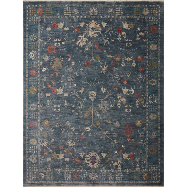 Alexander Home Jewel Boho Distressed Vintage Area Rug - 5& x 7&-10x22 - Denim - Multi