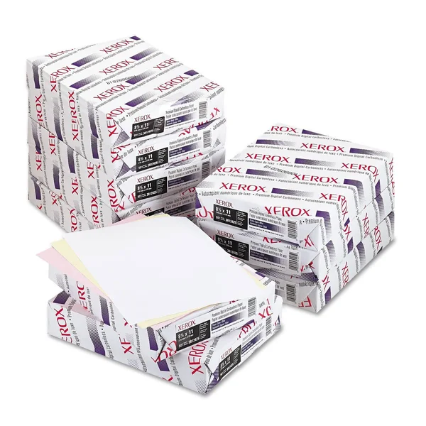 Xerox Bold Digital Carbonless Paper, 8 1/2 x 11, White/Canary/Pink