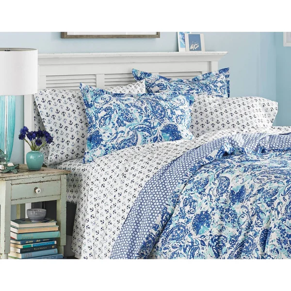 Poppy & Fritz Brooke Duvet Cover Set, Twin, Blue