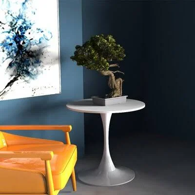 Leeper Pedestal Dining Table Corrigan Studio Color: White - Size: 31.5x22 L x 31.5x22 W