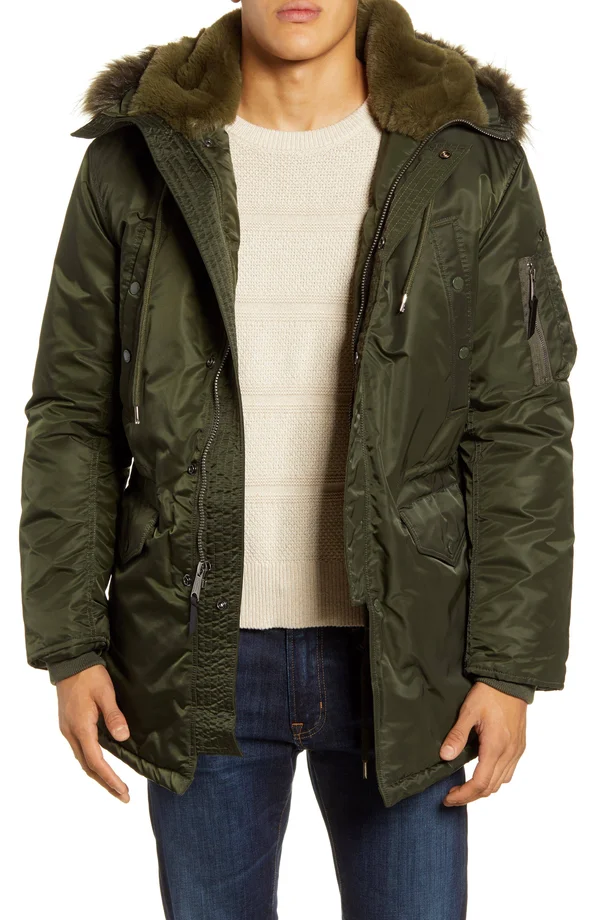Schott NYC 9838 Men's N3B Parka - Olive Size 5XL