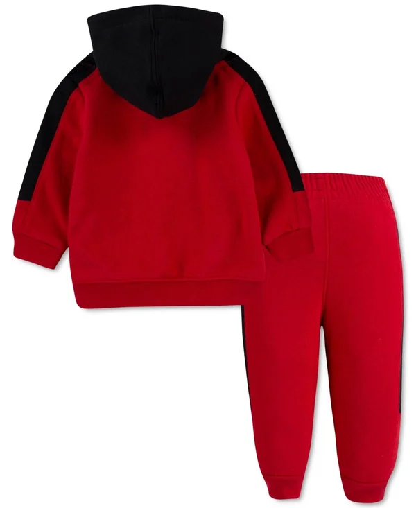 Boys& Infant Jumpman Classics Fleece Pullover Hoodie and Jogger Pants Set in Red Size 12 Mo, Cotton/Polyester/Fleece by Jordan
