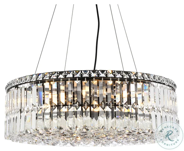 Elegant Lighting V2030D24BK-RC 24 in. Maxime Chandelier Black
