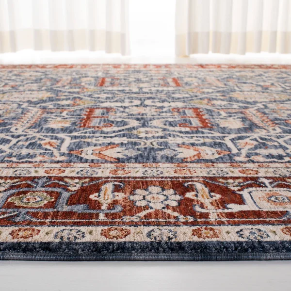 Lauren Ralph Lauren Darcy Traditional Oriental Polyester Rug - 5&3x22 x 7&6x22 - Navy/Red