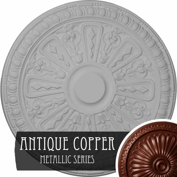 18 inchod x 1 1/4 inchp Raymond Ceiling Medallion (Fits Canopies Up to 5 3/8 inch), Hand-Painted Smokey Topaz Crackle, Orange