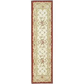 Fleur De Lis Living Brayton Hand-Hooked Wool Ivory Area Rug - White