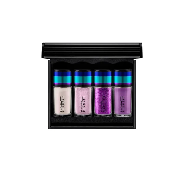 MAC Irresistibly Charming Pigments and Glitter Set, Purple - 4 bottles, 0.31 oz total
