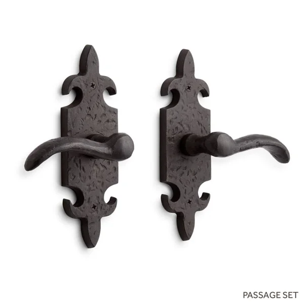 Signature Hardware 946755-PA-234-LH Cousteau Left Handed Solid Bronze Passage Door Lever Set with 2-3/4x22 Backset Dark Bronze L