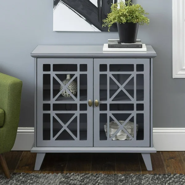 Manor Park Contemporary 2-Door Grey Accent Cabinet
