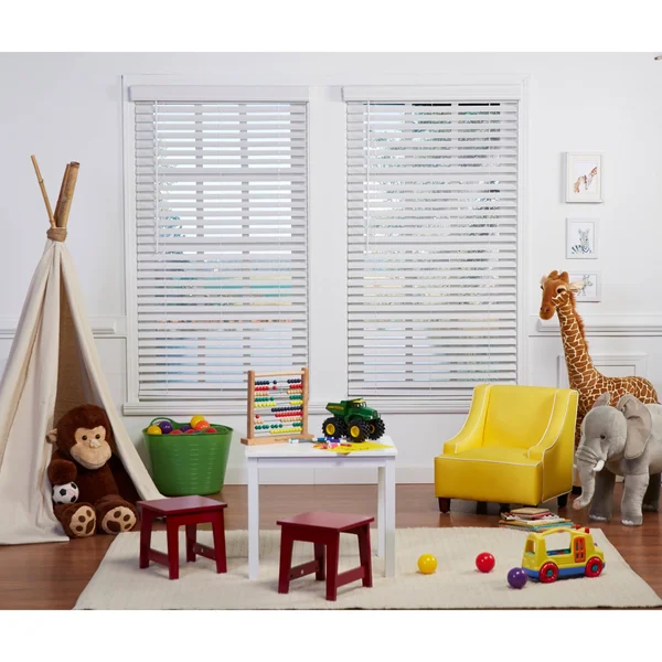 Copper Grove Yerevan White Cordless Faux Wood Blind (48 Inches Long) 16 - 29 Inches 24.5 x 48