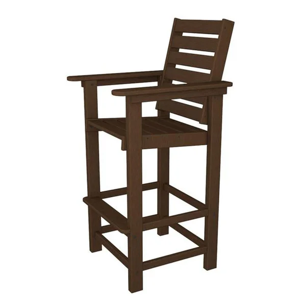 POLYWOOD Captain Bar Chair - Mahogany