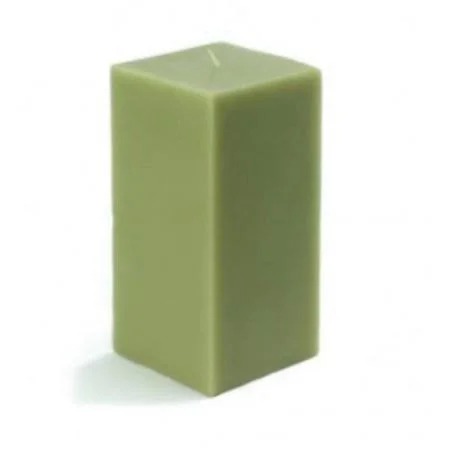 Square Unscented Pillar Candle Color: Sage Green, Size: 6x22 H x 3x22 W x 3x22 D, Quantity: Set of 12