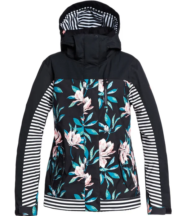 Roxy Jetty Block Jacket - L Black Tropical