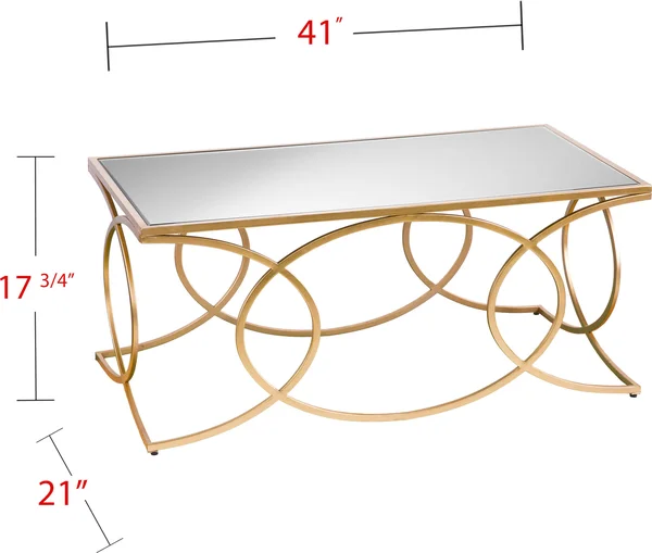 Southern Enterprises Denise Geometric Cocktail Table Gold