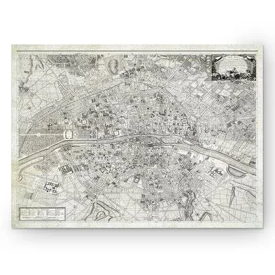 WexfordHome &Parisian Sketch Map II& Graphic Art Print on Wrapped Canvas - Size: 30x22 H x 40x22 W x 1.5x22 D