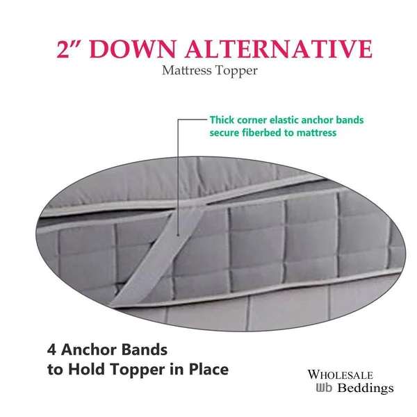 Royal Tradition 2x22 Mattress Pad Topper Anchor Bands Plush Fiber King