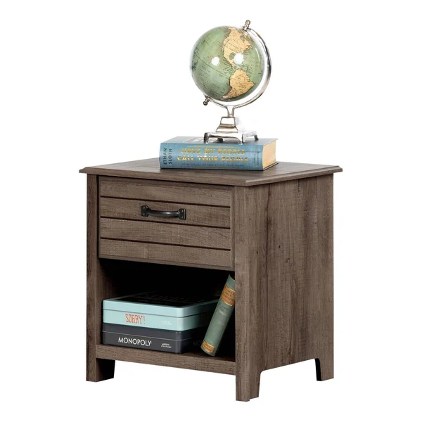 South Shore Asten 1-Drawer Nightstand, Fall Oak