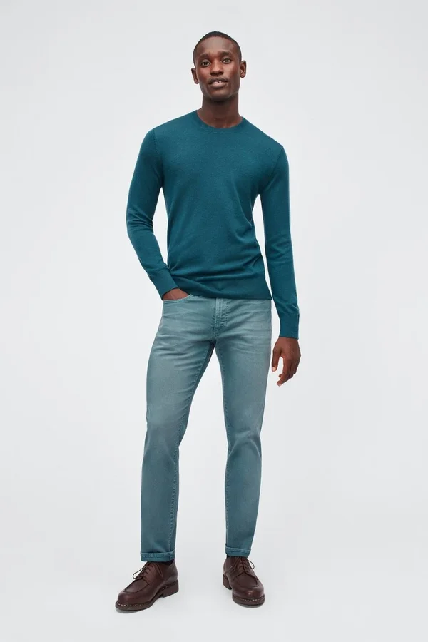 Bonobos Washable Merino Crew Neck Sweater - Green - Crew Neck