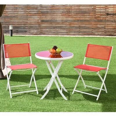 Deverick 3 Piece Bistro Set Latitude Run Color: Red