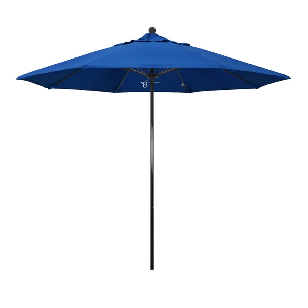 California Umbrella 9& Oceanside Series Patio Umbrella with Fiberglass Pole Fiberglass Ribs Push Lift with Pacifica Pacific Blue