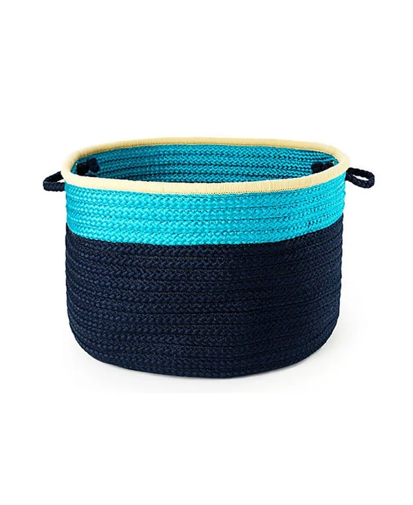 Colonial Mills Color Block Navy & Orange 18x22x12x22 Round Basket