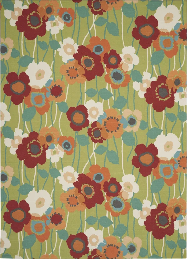 Nourison 5&3x22 x 7&5x22 Waverly Sun & Shade Seaglass Rectangle Area Rug