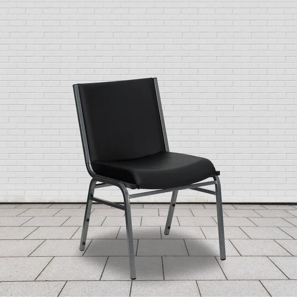 Lancaster Home Hercules Series Black Metal Stack Chair, Size: Beige