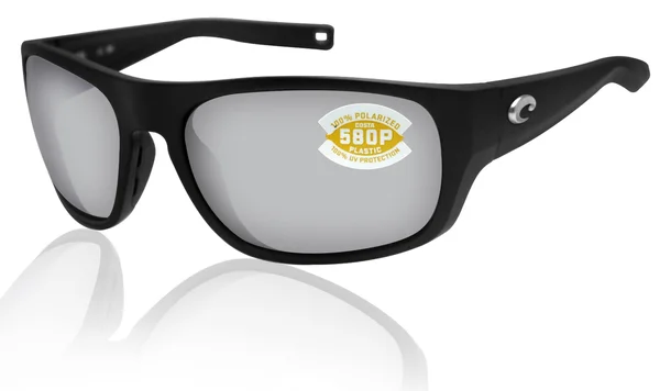 Costa Del Mar Tico 580P Polarized Sunglasses - Matte Black/Gray Silver Mirror